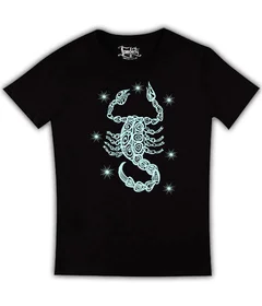 Прикольные футболки: знаки зодиака - скорпион на черной